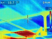 flir950 thermal showing a cooling climate control ceiling medium