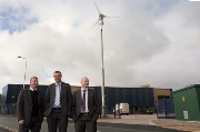 ian moore kingspan renewables commercial sales manager david hunt of eco environments and dave armstrong of armstrong properties at the opening of armstrong point medium
