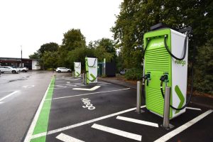 Green EV charge points in car parks