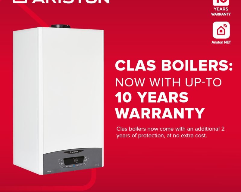 Ariston extends warranty for Clas One combi gas boiler range to 10 years
