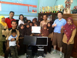 Local School Donation with Herawati Dewi and Adi Iswanto