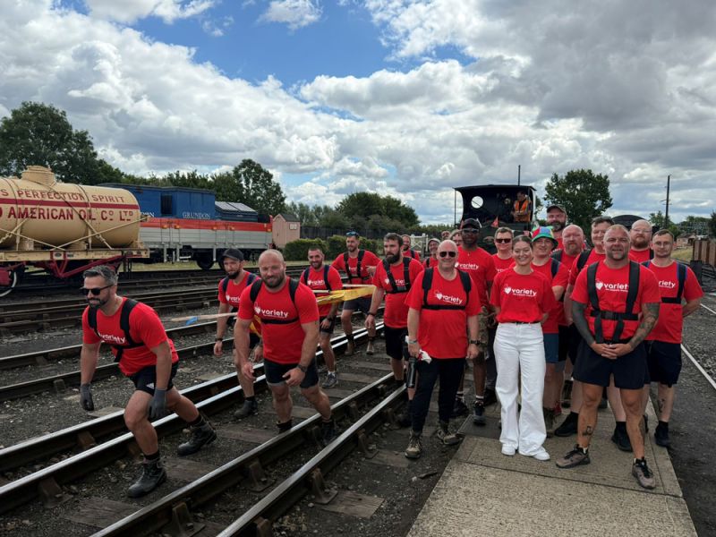 Alstom colleagues pull historic steam locomotive for charity at Didcot Railway Centre