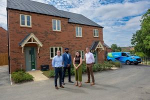 British Gas staff outside rental properties