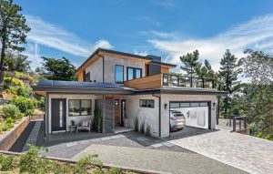 Modern home showcasing solar technology