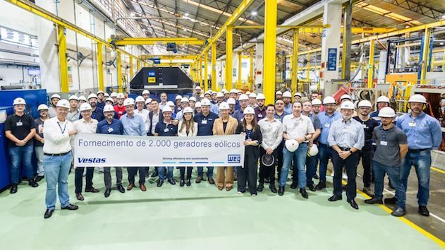 WEG reaches two thousand generators supplied to Vestas in Brazil
