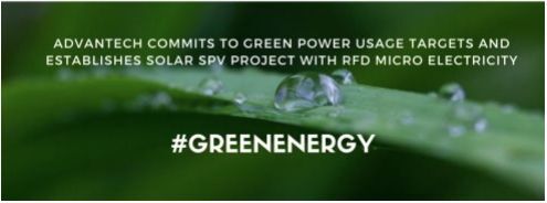 Advantech commits to Green Power usage targets and establishes solar SPV project with RFD Micro Electricity