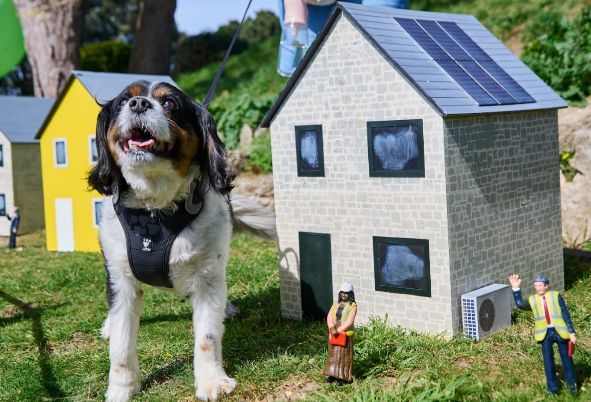 Model village gets a green upgrade with tiny heat pumps and solar panels