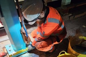 Installation of LED lighting on M4 bridge