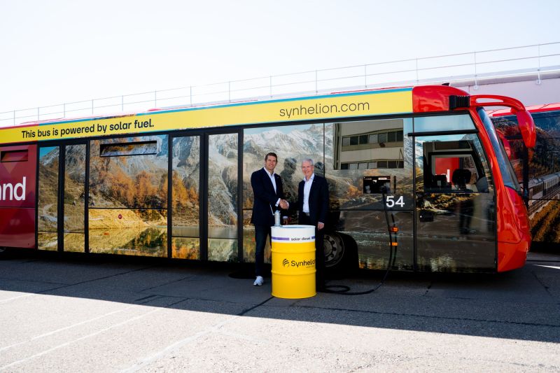 Synhelion solar diesel powers passenger bus at Zurich airport